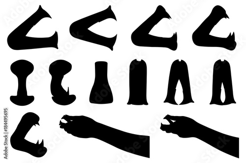 Illustration of different staple removers isolated on white