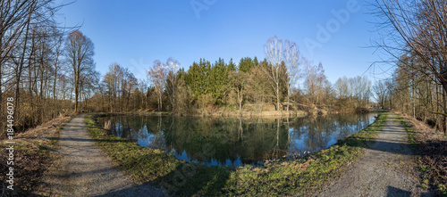 pond panorama at early spring