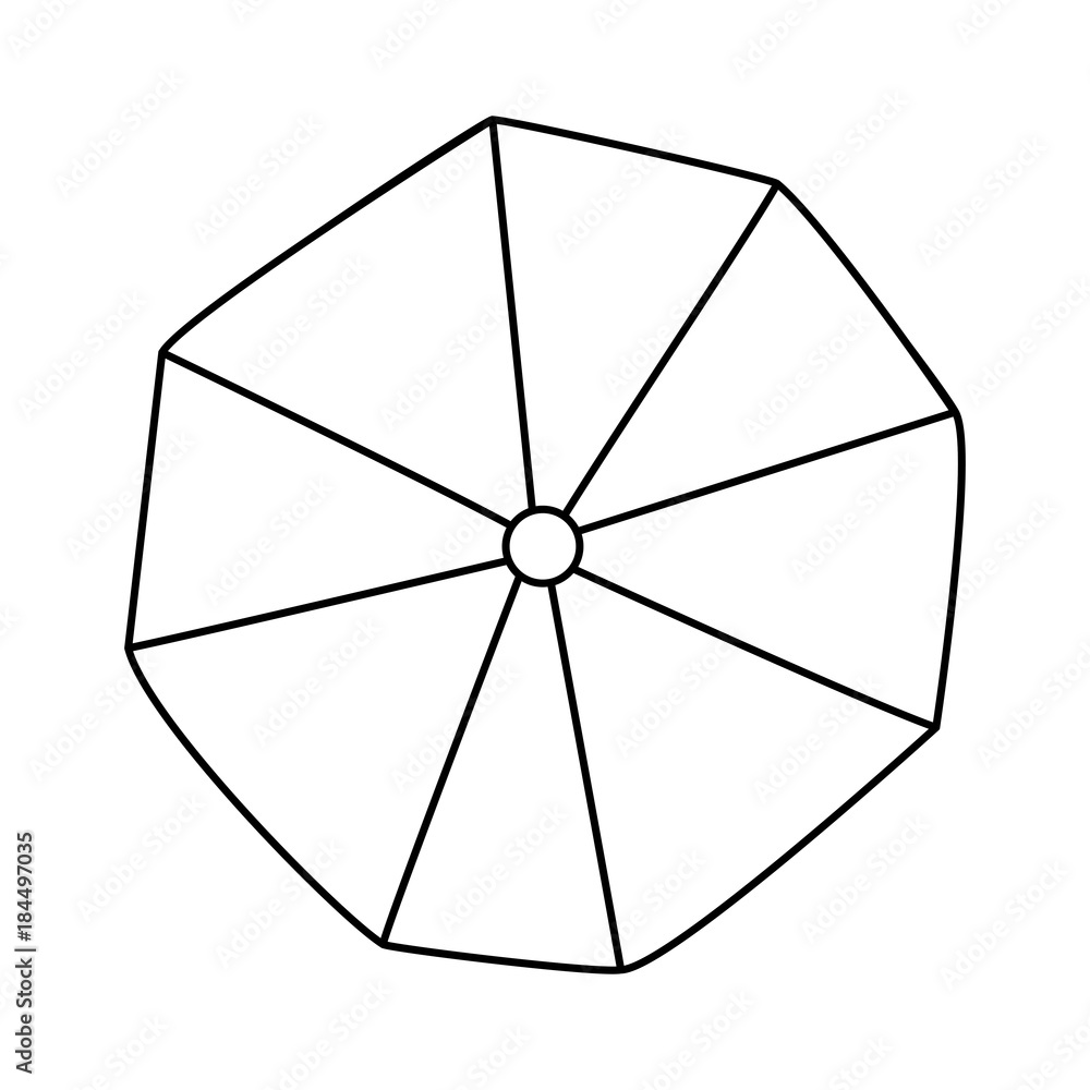 opened beach umbrella top view vector illustration outline image Stock  Vector | Adobe Stock