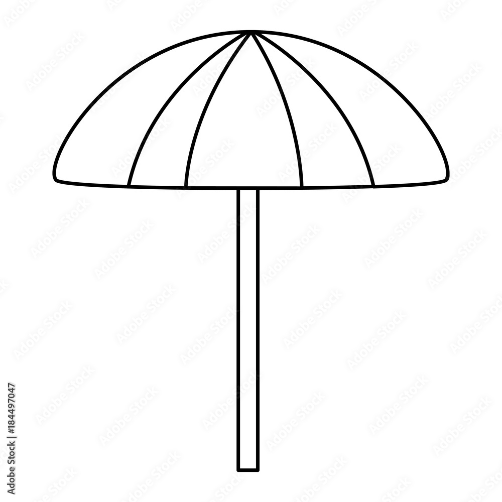 beach umbrella protection accessory symbol vector illustration outline image
