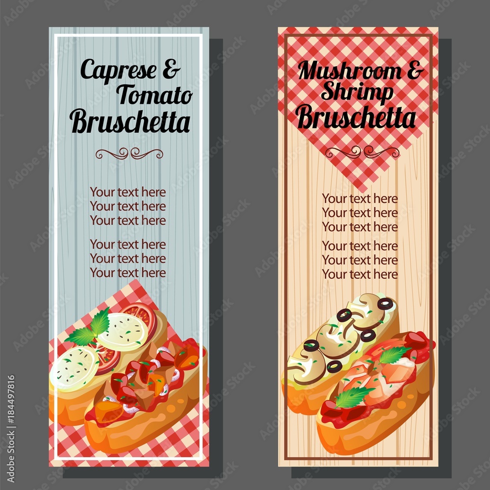 Fototapeta premium bruschetta vertical banner
