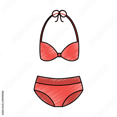 bikini swimsuit fashion clothes accessory icon vector illustration drawing image