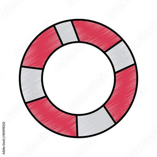 lifebuoy protection equipment for swimming vector illustration drawing image