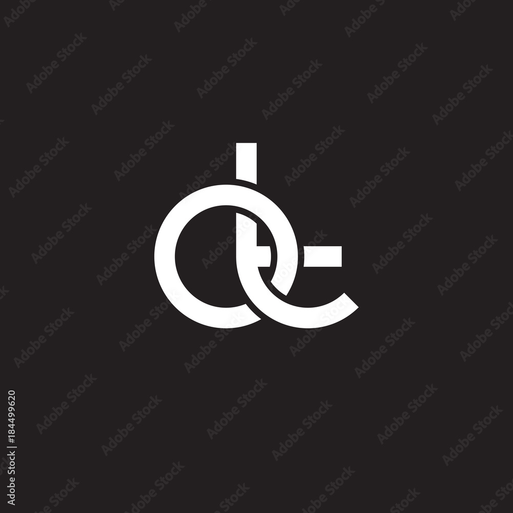 Initial lowercase letter ot, overlapping circle interlock logo, white color on black background Initial lowercase letter ot, overlapping circle interlock logo, white color on black background