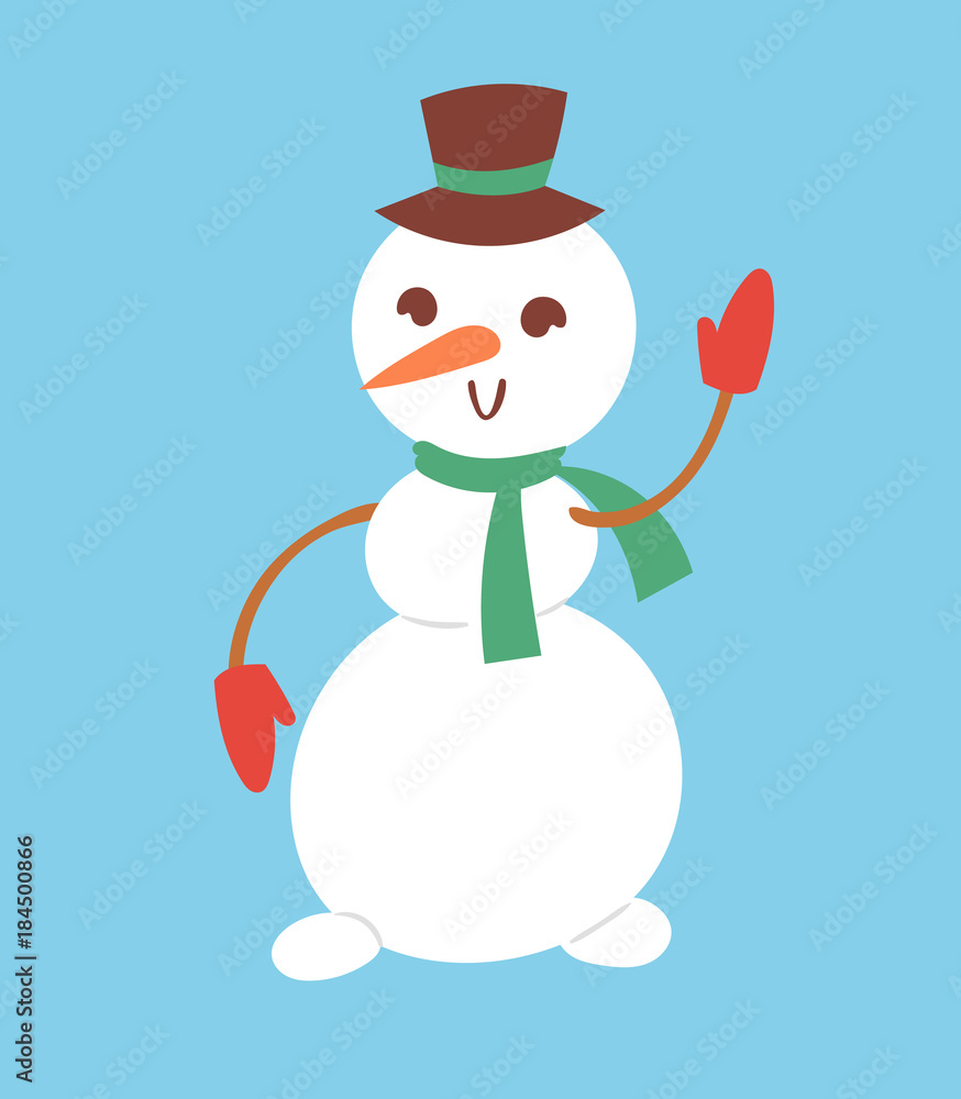 Snowman vector cute cartoon winter christmas character man holiday merry xmas snow people illustration Snowman vector cute cartoon winter christmas character man holiday merry xmas snow people illustration