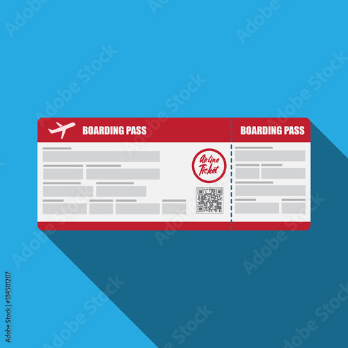 Boarding pass ticket flat icon.