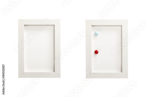 set of white photo frame isolated on the white background.