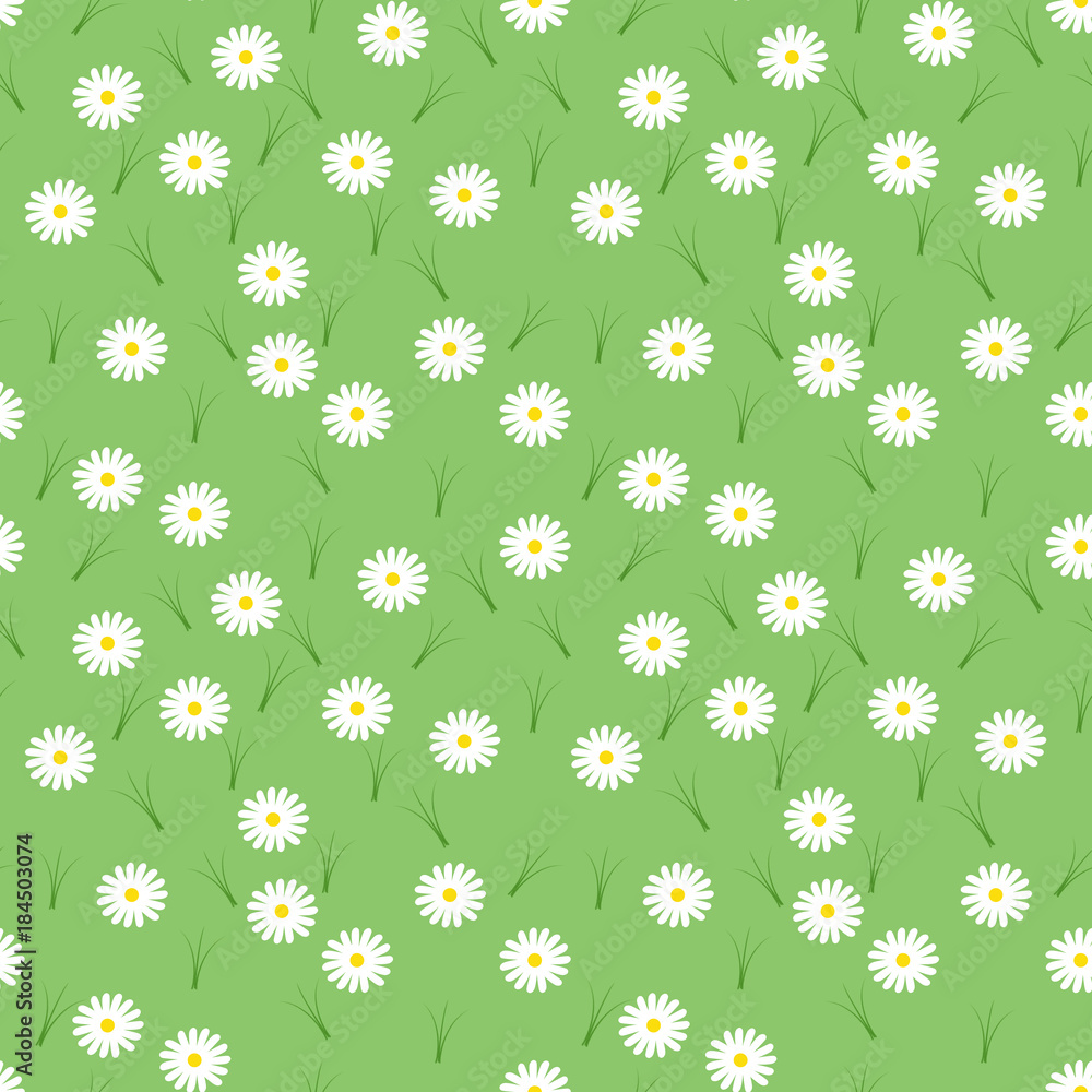 pattern prato verde con fiori Stock Illustration | Adobe Stock