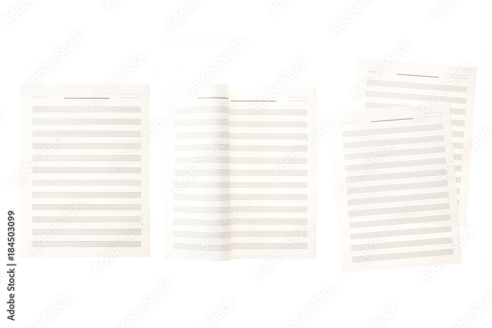 set of music sheet isolated on the white background. set of music sheet isolated on the white background.