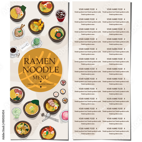 menu ramen noodle japanese food template design