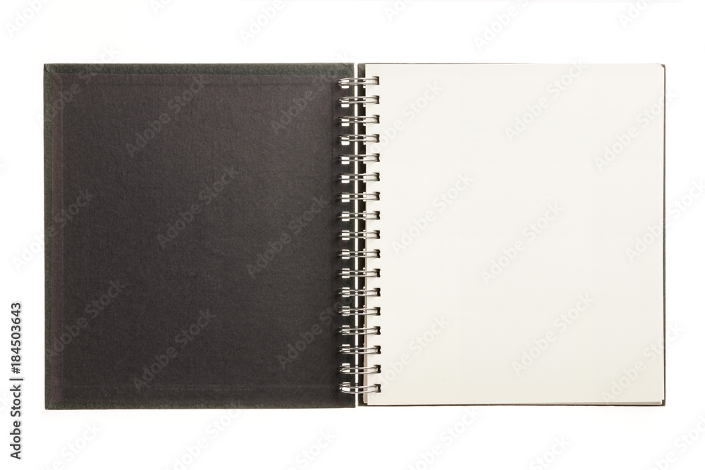 ring binding note(diary) spread isolated on the white background. ring binding note(diary) spread isolated on the white background.
