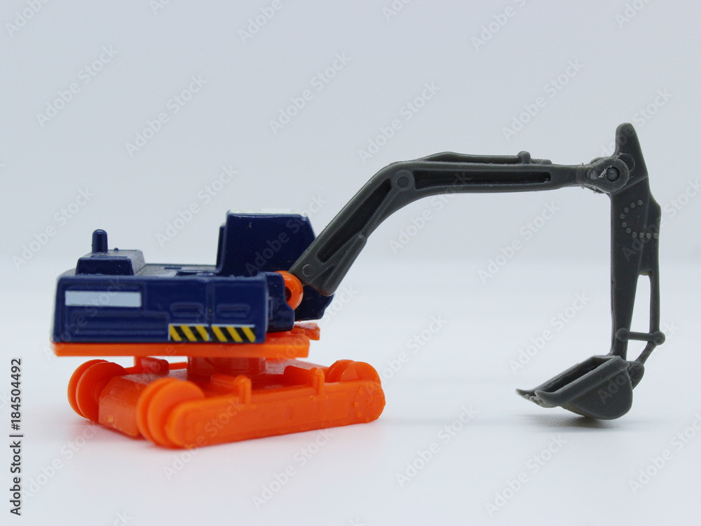 Toy Loading and digging isolated from white background.