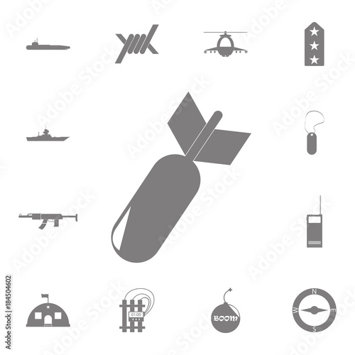 Aviation Bomb icon. Set of military elements icon. Quality graphic design collection army icons for websites, web design, mobile app