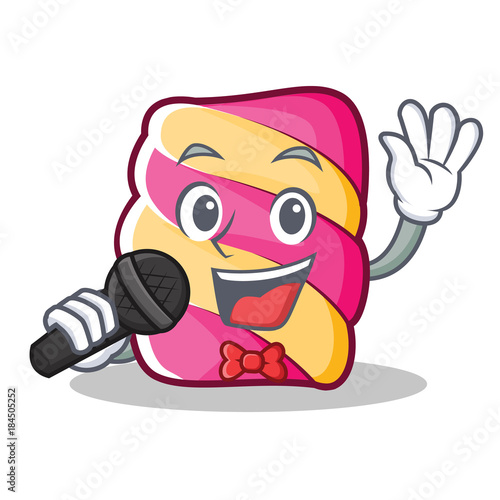 Singing marshmallow character cartoon style