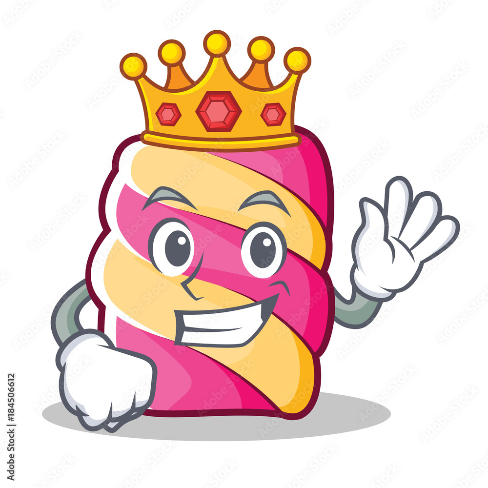 King marshmallow character cartoon style vector de Stock Adobe Stock