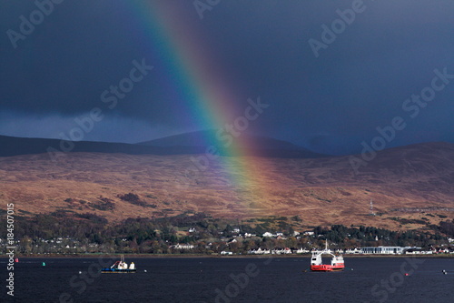 Rainbow over Loch Linnhe in Fort William