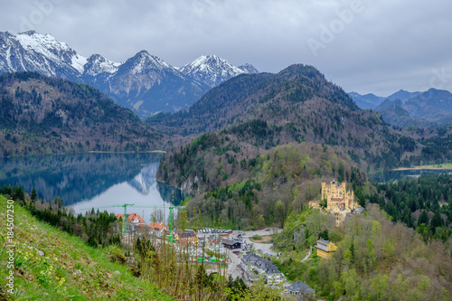 Hohenschwangau castle, the famous tourist attraction in Fussen, Germany.