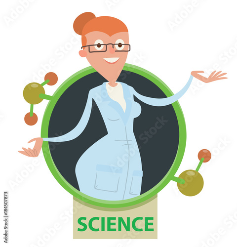 Woman Science Teacher Cartoon