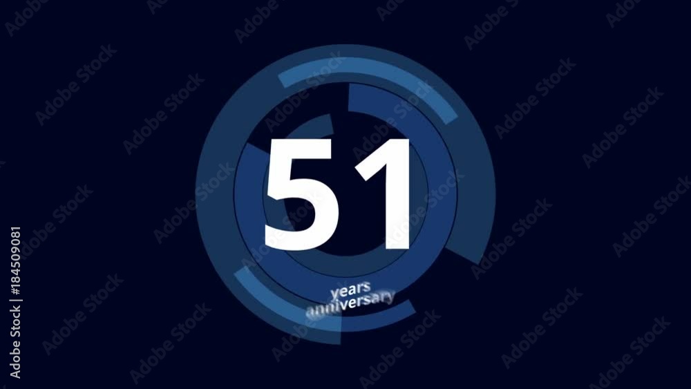 51 Year anniversary Digital Tech Circle Blue Background 51 Year anniversary Digital Tech Circle Blue Background