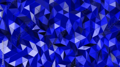 Geometric ultraviolet background. Beautiful triangles pattern waving in an elegant and dynamic way. Vivid blue tone. Nice concept with enough space left for integrating titles or logos. geometrical cg