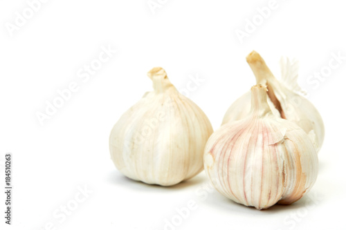 Garlics isolated on white