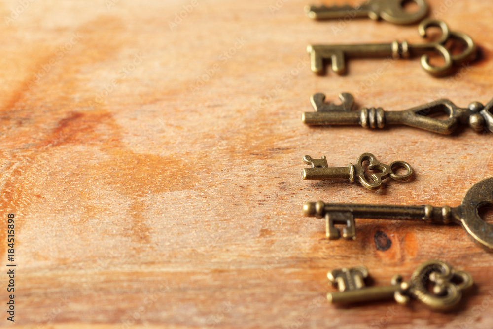 old key on wooden table old key on wooden table