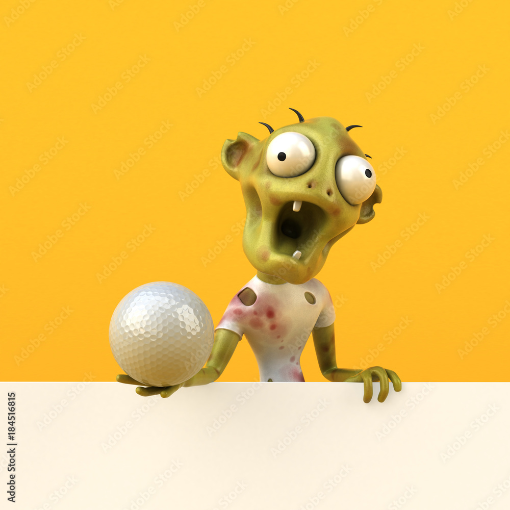 Naklejka premium Fun zombie - 3D Illustration