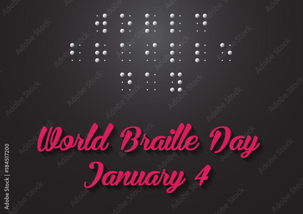 Poster for World Braille Day (January 4). World Braille Day vector illustration. vector illustration poster to world Braille day. Poster for World Braille Day (January 4). World Braille Day vector illustration. vector illustration poster to world Braille day.