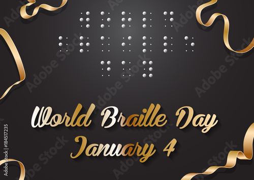 Poster for World Braille Day (January 4). World Braille Day vector illustration. vector illustration poster to world  Braille day.