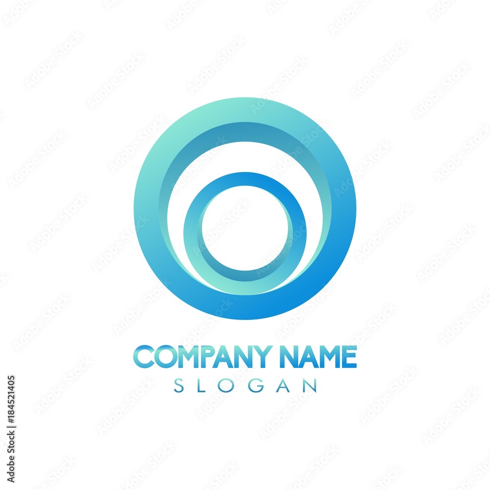 Circle ring logo design concept vector for company identity Circle ring logo design concept vector for company identity