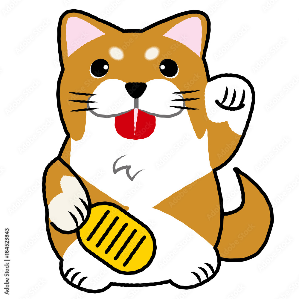 招き猫の形をした犬張子のイラスト 柴犬 Lucky Dog 年賀状向け素材 Stock Vector Adobe Stock 招き猫の形をした犬張子のイラスト 柴犬 Lucky Dog 年賀状向け素材 Stock Vector Adobe Stock