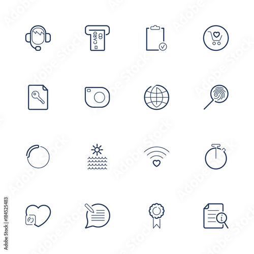 Simple different web icons. Set icons for app, programs, sites