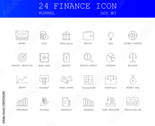 Line icons set. FINANCE pack. Vector illustration.