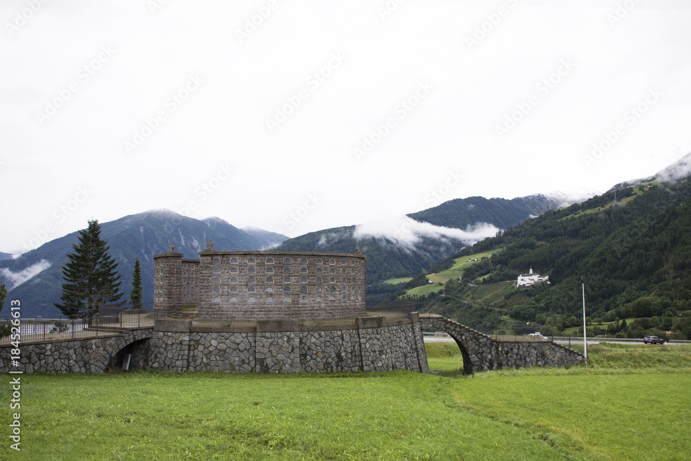 Classic building of christian near haidepark burgeis in Trentino-Alto Adige, Italy