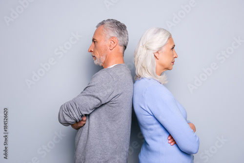 Photography Concept of misunderstanding and  communicative problem between two senior people