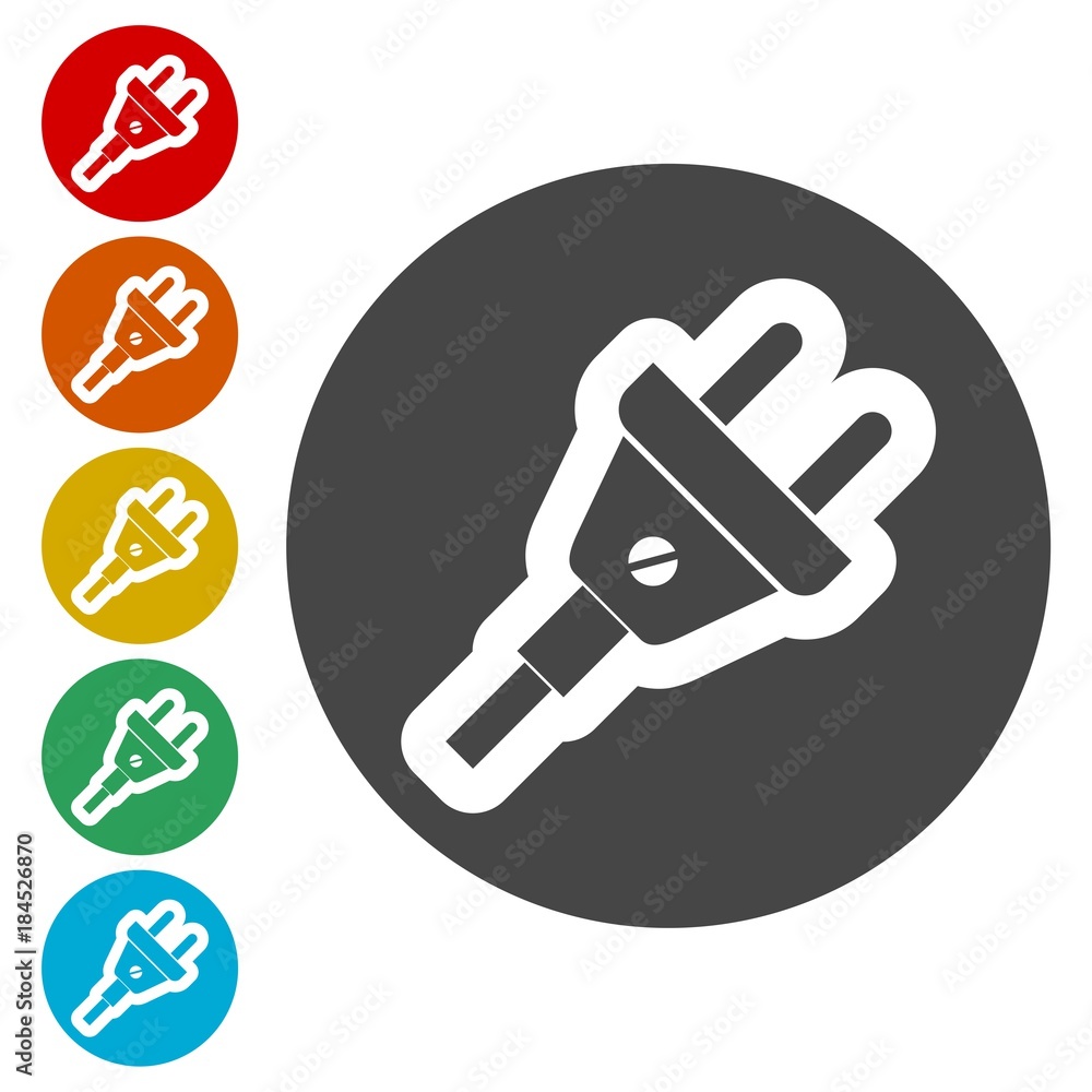 Electric plug sign icon, Power energy symbol Electric plug sign icon, Power energy symbol