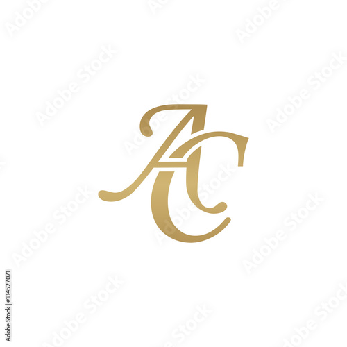 Initial letter AC, overlapping elegant monogram logo, luxury golden color