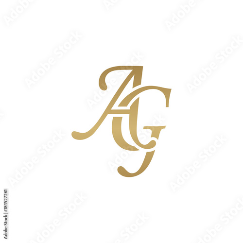 Initial letter AG, overlapping elegant monogram logo, luxury golden color