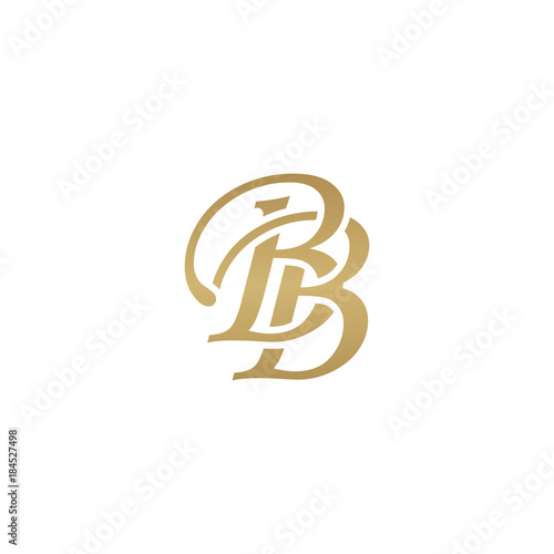 Initial letter BB, overlapping elegant monogram logo, luxury golden color