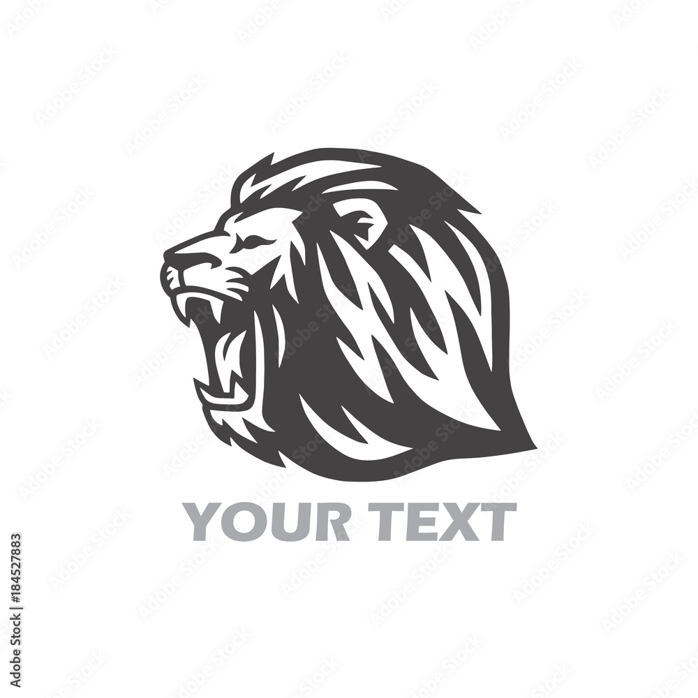 Naklejka premium Wild Lion Head Logo Vector Design