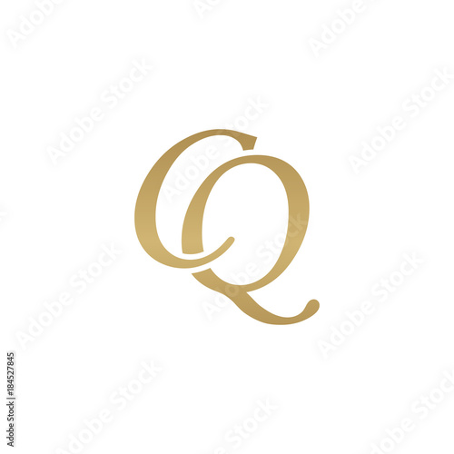 Initial letter CQ, overlapping elegant monogram logo, luxury golden color