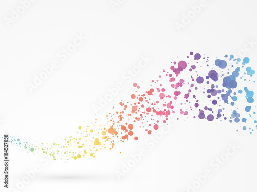 abstract wave dots background rainbow colors