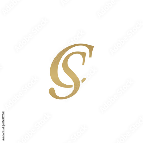 Initial letter CS, overlapping elegant monogram logo, luxury golden color