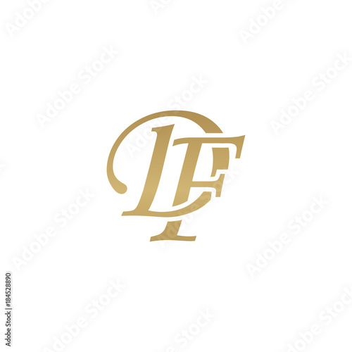 Initial letter DF, overlapping elegant monogram logo, luxury golden color
