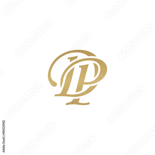 Initial letter DP, overlapping elegant monogram logo, luxury golden color