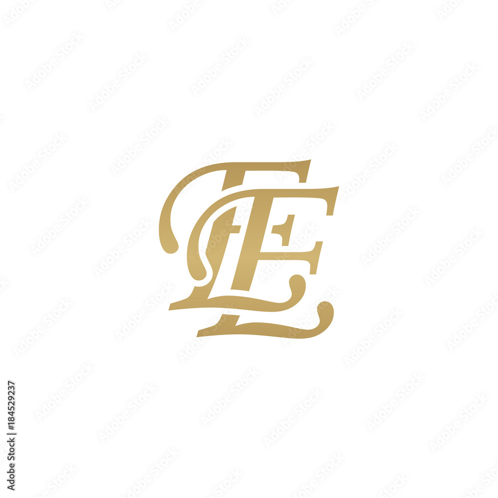 Initial letter EE, overlapping elegant monogram logo, luxury golden color Initial letter EE, overlapping elegant monogram logo, luxury golden color
