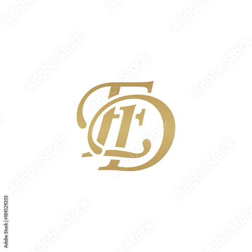 Initial letter ED, overlapping elegant monogram logo, luxury golden color