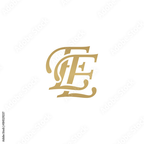 Initial letter EE, overlapping elegant monogram logo, luxury golden color
