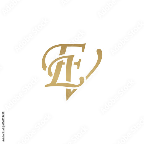 Initial letter EV, overlapping elegant monogram logo, luxury golden color