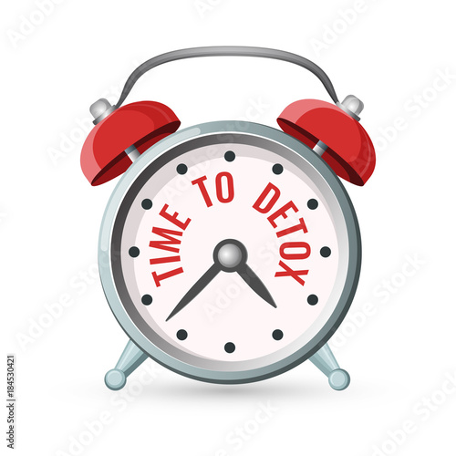 Time to detox sign on alarm clock agitation poster